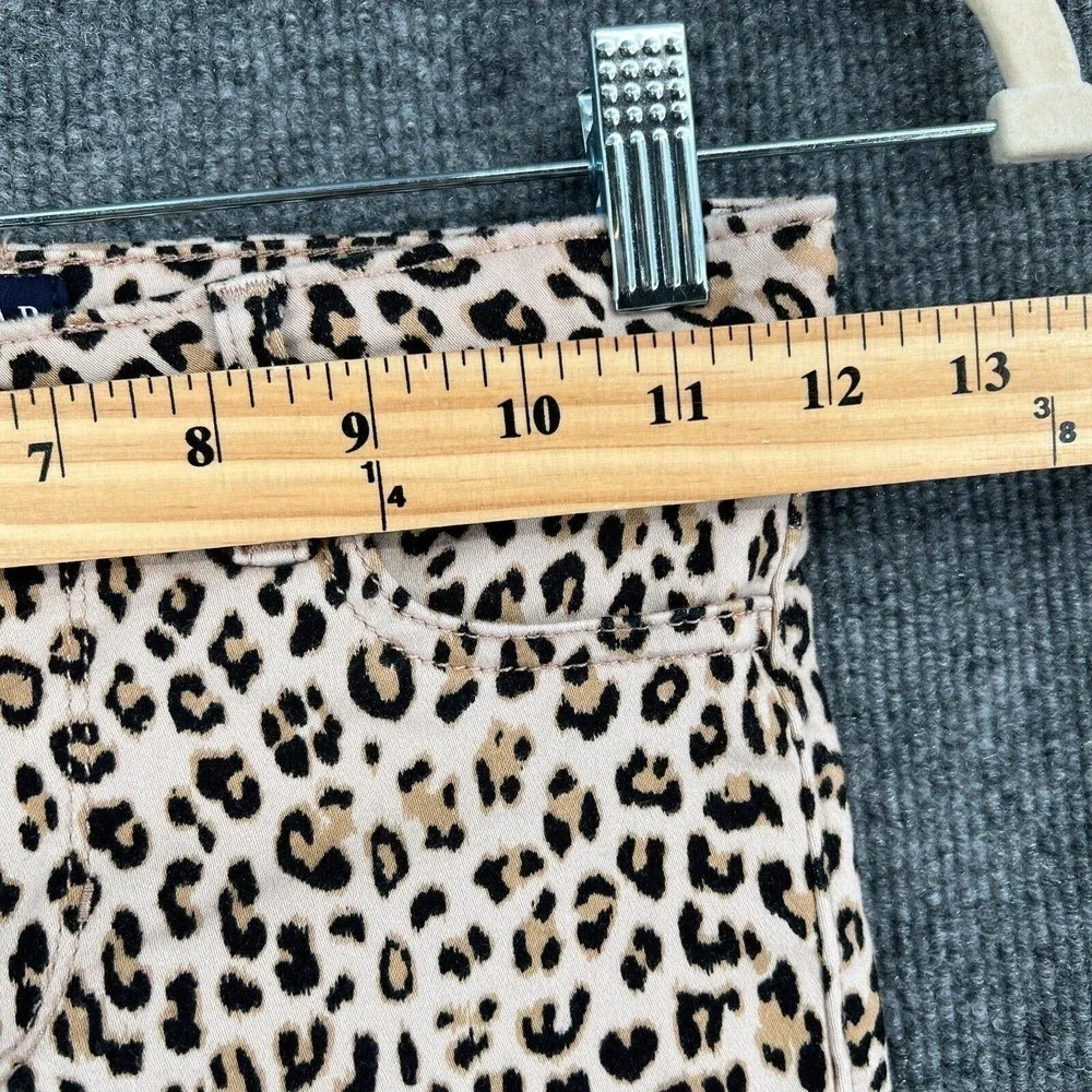 Gap Girls 7 Jeans Stretch Jeggings Leopard Print Skinny Adjustable Waist